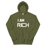 Motivational Hoodie " I AM RICH" Positive Law of affirmation  Unisex  Hoodie