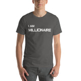 Motivational Unisex T-Shirt "I AM MILLIONAIRE" Law of Attraction Short-Sleeve Unisex T-Shirt