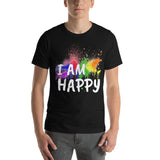 Motivational T-Shirt " I AM HAPPY" Inspiring Law of Affirmation Short-Sleeve Unisex T-Shirt