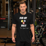 Funny Billiard T-shirt "Rub My Balls"  Short-Sleeve Unisex T-Shirt for Billiard player & Fans