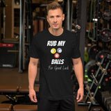 Funny Billiard T-shirt "Rub My Balls"  Short-Sleeve Unisex T-Shirt for Billiard player & Fans