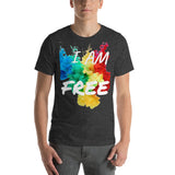 Motivational T-Shirt " I AM FREE"  Inspiring Law of Affirmation Short-Sleeve Unisex T-Shirt
