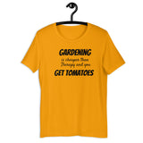 Funny Gardening T-Shirt "Gardening Therapy" Customized Funny Gardening Short-Sleeve Unisex T-Shirt