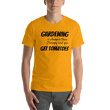 Funny Gardening T-Shirt "Gardening Therapy" Customized Funny Gardening Short-Sleeve Unisex T-Shirt