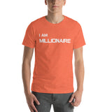 Motivational Unisex T-Shirt "I AM MILLIONAIRE" Law of Attraction Short-Sleeve Unisex T-Shirt