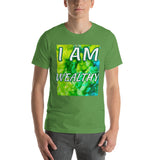 Motivational T-Shirt " I AM WEALTHY"  Inspiring Law of Affirmation Short-Sleeve Unisex T-Shirt