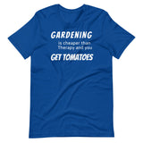 Funny Gardening T-Shirt "Gardening Therapy" Customized Funny Gardening Short-Sleeve Unisex T-Shirt