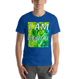 Motivational T-Shirt " I AM WEALTHY"  Inspiring Law of Affirmation Short-Sleeve Unisex T-Shirt