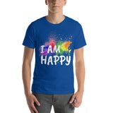 Motivational T-Shirt " I AM HAPPY" Inspiring Law of Affirmation Short-Sleeve Unisex T-Shirt