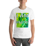 Motivational T-Shirt " I AM WEALTHY"  Inspiring Law of Affirmation Short-Sleeve Unisex T-Shirt