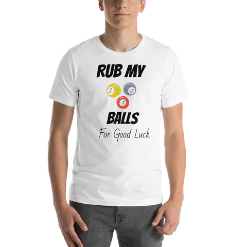 Funny Billiard T-shirt "Rub My Balls"  Short-Sleeve Unisex T-Shirt for Billiard player & Fans