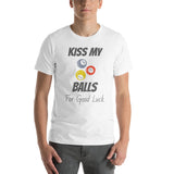 Funny Billiard T-Shirt "Kiss My Balls" Exclusive  Unisex T-Shirt for Snooker Player and Fans