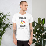 Funny Billiard T-Shirt "Kiss My Balls" Exclusive  Unisex T-Shirt for Snooker Player and Fans