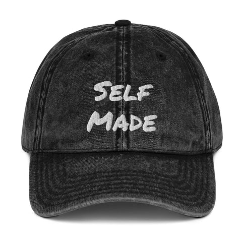 Motivational Hat "Self Made" Inspiring law of Affirmation Vintage Cotton Twill Cap