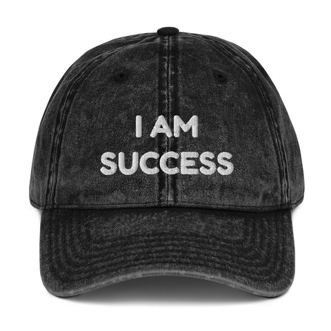 Motivational Hat "Success" Law of Affirmation Vintage Cotton Twill Cap