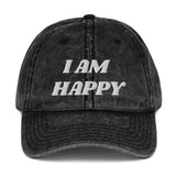 Motivational Hat "Happy" Law of Affirmation Vintage Cotton Twill Cap