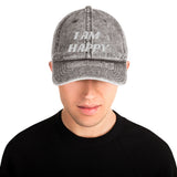 Motivational Hat "Happy" Law of Affirmation Vintage Cotton Twill Cap