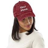 Motivational Hat "Self Made" Inspiring law of Affirmation Vintage Cotton Twill Cap