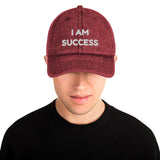 Motivational Hat "Success" Law of Affirmation Vintage Cotton Twill Cap