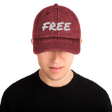 Motivational Hat "FREE" Inspirational Law of Affirmation Vintage Cotton Twill Cap