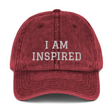 Motivational Cap "I am Inspired" Inspired Law of Affirmation Vintage Cotton Twill Cap