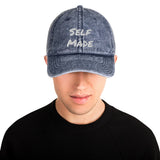 Motivational Hat "Self Made" Inspiring law of Affirmation Vintage Cotton Twill Cap