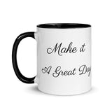 Motivational Mug "Make it a Great Day' Inspiring Law of Affirmation Coffee Mug with Color Inside