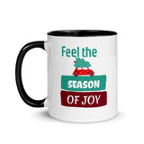 Christmas Gift Mug " Feel Season of Joy" Holiday Season Mug with Color Inside