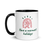 Christmas Gift Mug "Warm Holiday" best holiday season Coffee Mug with Color Inside