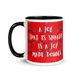 Christmas Coffee Mug " A joy Shared" exclusive Mug for Christmas Gift with Color Inside