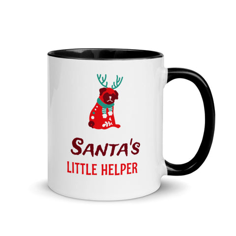 "Santa's Little Helper" Christmas Gift Coffee Mug with Color Inside