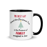 Christmas Gift Mug  "Best Gift Family" Holiday Season Coffee Mug  with Color Inside