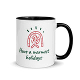 Christmas Gift Mug "Warm Holiday" best holiday season Coffee Mug with Color Inside