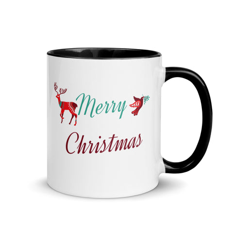 "Merry Christmas" Coffee Mug Holiday Season Gift Mug with Color Inside