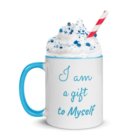 Motivational Coffee Mug "Gift to Myself" Law of Affirmation Coffee Mug with Color Inside