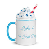 Motivational Mug "Make it a Great Day' Inspiring Law of Affirmation Coffee Mug with Color Inside