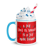 Christmas Coffee Mug " A joy Shared" exclusive Mug for Christmas Gift with Color Inside