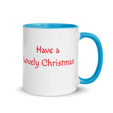 Christmas Gift Mug "Lovely Christmas" Holiday season Mug with Color Inside