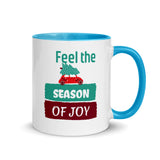 Christmas Gift Mug " Feel Season of Joy" Holiday Season Mug with Color Inside