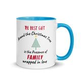 Christmas Gift Mug  "Best Gift Family" Holiday Season Coffee Mug  with Color Inside