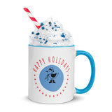 Exclusive Christmas Coffee Mug "Happy Holidays" Mug with Color Inside