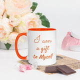 Motivational Coffee Mug "Gift to Myself" Law of Affirmation Coffee Mug with Color Inside