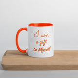 Motivational Coffee Mug "Gift to Myself" Law of Affirmation Coffee Mug with Color Inside