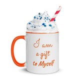 Motivational Coffee Mug "Gift to Myself" Law of Affirmation Coffee Mug with Color Inside