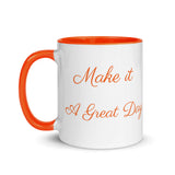 Motivational Mug "Make it a Great Day' Inspiring Law of Affirmation Coffee Mug with Color Inside