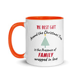 Christmas Gift Mug  "Best Gift Family" Holiday Season Coffee Mug  with Color Inside