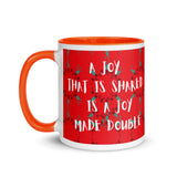 Christmas Coffee Mug " A joy Shared" exclusive Mug for Christmas Gift with Color Inside