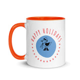 Exclusive Christmas Coffee Mug "Happy Holidays" Mug with Color Inside