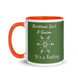 Christmas Gift Mug "Christmas is a Feeling" Holiday season Coffee Mug with Color Inside