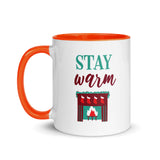Christmas Coffee Mug "Stay Warm" Winter season Gift Mug with Color Inside